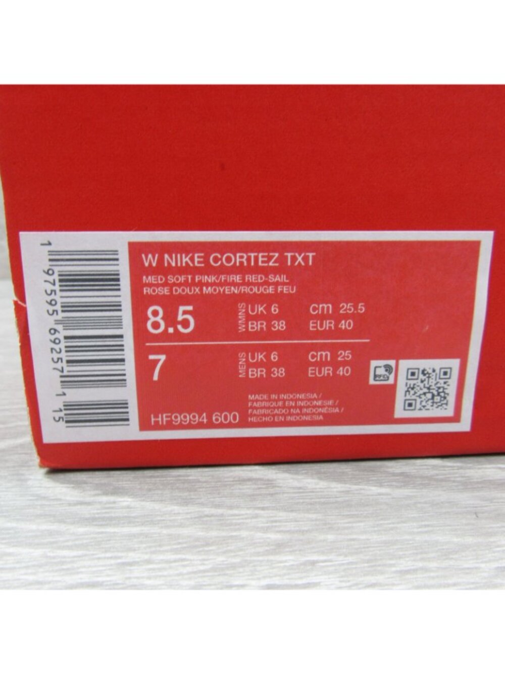 Nike Cortez TXT Valentine's Soft Pink Red Women's Sz 8.5 Sneakers NEW - Picture 13 of 13